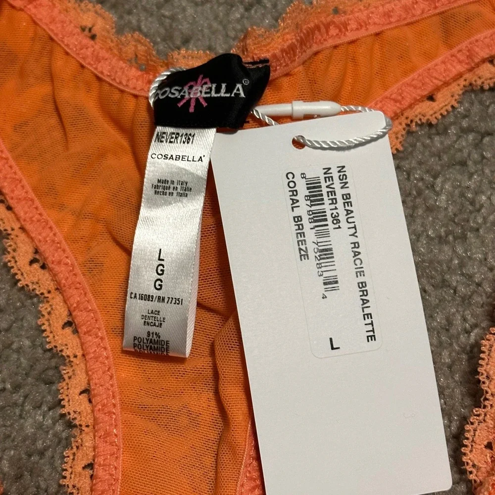 Cosabella Never Say Never Beauty Racie Bralette Coral Breeze NEVER1361‎ Womens L